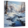 thumbnail image 1 of Designart "River Harmony in Winter II" Landscapes Metal Art Living Room, 1 of 5
