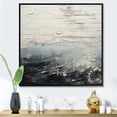 thumbnail image 1 of Designart "River In Black And White Paint" Abstract Shapes Floater Framed Canvas Prints, 1 of 5