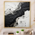 thumbnail image 1 of Designart "River In Black And White Paint I" Abstract Shapes Floater Framed Wall Decor, 1 of 1