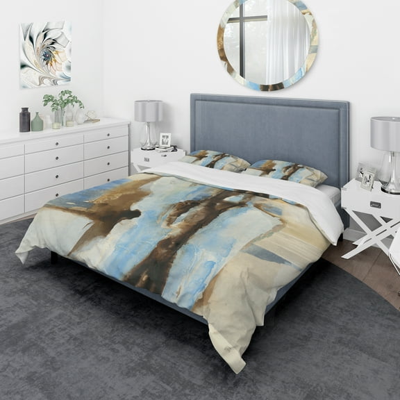 Designart 'River Run I' Geometric Duvet Cover Set