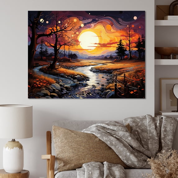Designart "River'S Neo Expressionistic Harmony II" Neo-Expressionism Wall Art Prints