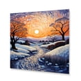 thumbnail image 1 of Designart "River at Night in Winter I" Landscapes Metal Wall Decor, 1 of 1