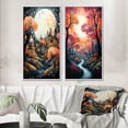 thumbnail image 1 of Designart "River curious Thorugh Forest Landscape III" River Mountain Framed Wall Art Set Of 2 - Multi-Color Landscapes Gallery Wall Frame Set For Home Decor, 1 of 7
