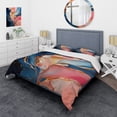 thumbnail image 1 of Designart "River of Pink and Gold Liquid Ink" Abstract Liquid ink Bedding Covert Set - Abstract Pink Modern Bed Set With 2 Shams, 1 of 5