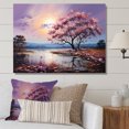 thumbnail image 1 of Designart "Riverside Serenade Of Violet Flowers" Flower Field Wall Decor, 1 of 1