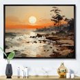 thumbnail image 1 of Designart "Riviera Sunset France French wall art" Nautical & Beach Floater Framed Wall Art Living Room, 1 of 7