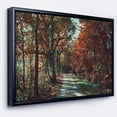 thumbnail image 1 of Designart ' Road Through Red Fall Forest ' Landscape Photo Framed Canvas Art Print, 1 of 3