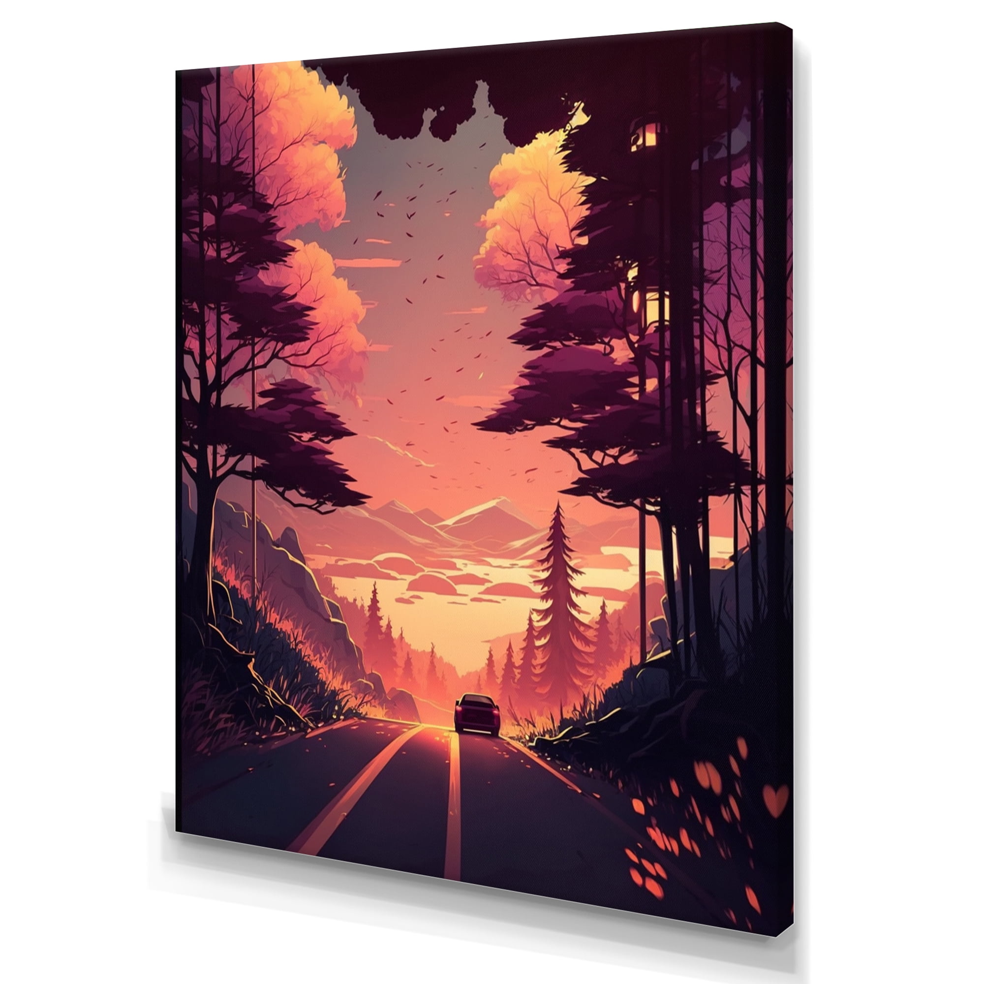Designart Road To The Sunset IV Canvas Wall Art