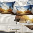 thumbnail image 1 of Designart Road in Fall Forest Panorama - Landscape Printed Throw Pillow - 12x20, 1 of 1