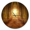 thumbnail image 1 of Designart 'Road in Symmetrical Forest ' Rustic wall clock, 1 of 4