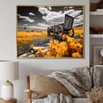 thumbnail image 1 of Designart "Roadside Relic Yellow Old Cart Nostalgia I" Old American Cart Floater Framed Wall Art Living Room, 1 of 7