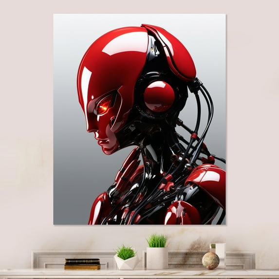Designart "Robot with a Beastly Nature II" Robot Metal Wall Art Prints