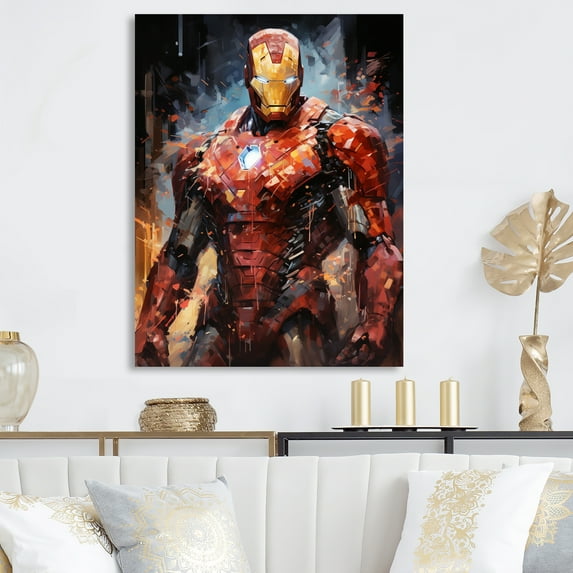 Designart "Robotic Superhero I" Superheros Metal Wall Art