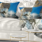 Designart Rock on Olkhon Island in Baikal Lake - Landscape Printed Throw Pillow - 12x20