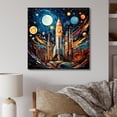 thumbnail image 1 of Designart "Rocketship Cosmic composition" Transportation Canvas Art Print, 1 of 5