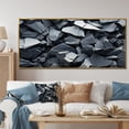 thumbnail image 1 of Designart "Rocks Explosion in Tachisme Grey" Oversized Abstract Framed Wall Art - Transitional Grey Tachisme Bedroom Framed Canvas Wall Art, 1 of 7