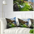 thumbnail image 1 of Designart Rocks and Waterfall in Spanish Coast - Seashore Photo Throw Pillow - 16x16, 1 of 5