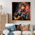 thumbnail image 1 of Designart "Rockstar Portrait Capturing Musical Passion II" Entertainment Framed Wall Art - Vintage Colorful Music Bedroom Framed Canvas Wall Art, 1 of 6