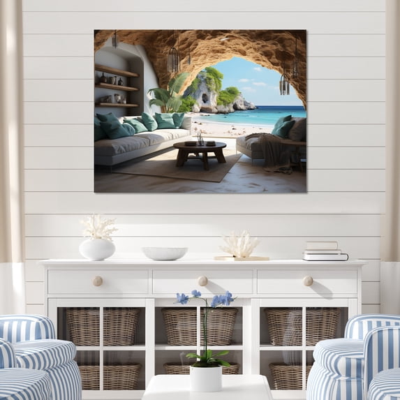 Designart "Rocky Archways Rocky Beach painting IV" Nautical & Beach Wall Decor