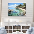 thumbnail image 1 of Designart "Rocky Beach Calm Retreat II" Nautical & Beach Floater Framed Wall Decor, 1 of 7