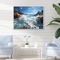 thumbnail image 1 of Designart "Rocky Beach Ocean Euphony" Nautical & Beach Floater Framed Wall Art Print, 1 of 7