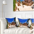 thumbnail image 1 of Designart Rocky Tropical Beach Panorama - Landscape Photography Throw Pillow - 18x18, 1 of 5
