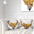 thumbnail image 1 of Designart Roe Deer with Flowers - Floral Throw Pillow - 12x20, 1 of 5