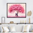 thumbnail image 1 of Designart "Romantic Encounter under a Pink Tree II" Fashion Framed Wall Art - Glam Pink Woman Romantic Entryway Framed Wall Art Print, 1 of 6