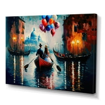 Designart Romantic Evening On A Small Boat III Canvas Wall Art