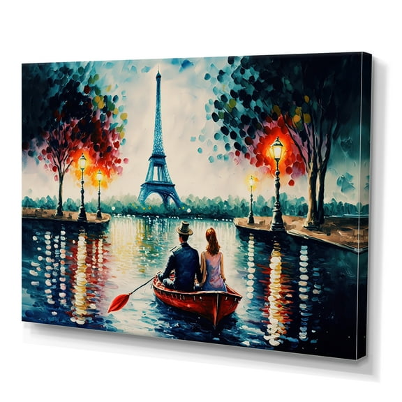 Designart Romantic Evening On A Small Boat IV Canvas Wall Art