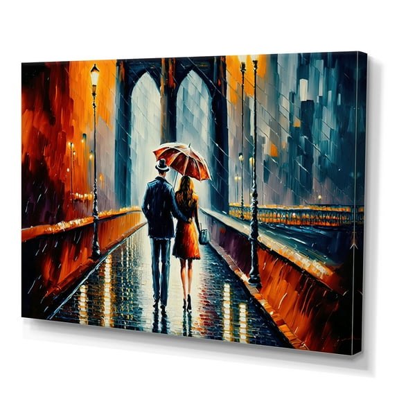 Designart Romantic Evening Walk Canvas Wall Art