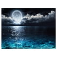 thumbnail image 1 of Designart 'Romantic Full Moon Over Sea ' Seascape Canvas Art Print, 1 of 3