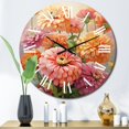 thumbnail image 1 of Designart "Romantic Impression of Light-Colored Zinnias I" Floral Oversized Wall Clock, 1 of 5