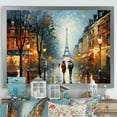 thumbnail image 1 of Designart "Romantic Moments in Paris II" Cityscapes Framed Wall Art Decor - Industrial Orange Paris Bedroom Framed Canvas Wall Art, 1 of 6