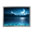 thumbnail image 1 of Designart 'Romantic Moon and Clouds Over Deep Blue Sea I' Nautical & Coastal Framed Art Print, 1 of 4