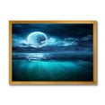 thumbnail image 1 of Designart 'Romantic Moon and Clouds Over Deep Blue Sea II' Nautical & Coastal Framed Art Print, 1 of 4