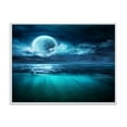 thumbnail image 1 of Designart 'Romantic Moon and Clouds Over Deep Blue Sea II' Nautical & Coastal Framed Canvas Wall Art Print, 1 of 5