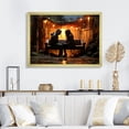 thumbnail image 1 of Designart "Romantic Muse in Street Art" Fashion Framed Wall Art Decor - Glam Yellow Woman Romantic Entryway Framed Wall Art Print, 1 of 6