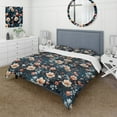 thumbnail image 1 of Designart "Romantic Peach Love Blossoms Dreams" Pink Floral Bedding Covert Set - Cottage Bed Set With 1 Sham, 1 of 5