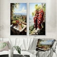 thumbnail image 1 of Designart "Romantic Rendezvous in Rioja Vineyard I" Vineyard Framed Wall Art Set Of 2 - Green Landscapes Frame Gallery Set For Office Decor, 1 of 7