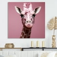 thumbnail image 1 of Designart "Romantic Stance Of Pink Giraffe I" Animals Giraffe Wall Decor, 1 of 7