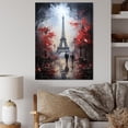 thumbnail image 1 of Designart "Romantic Stroll to the Eiffel Tower" Cityscapes Canvas Wall Art - Industrial Black Paris Living Room Canvas Art, 1 of 6