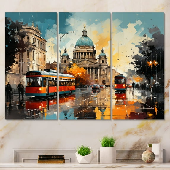 Designart "Rome City composition" Cityscapes Metal Wall Décor Set