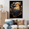 thumbnail image 1 of Designart "Rooster Collage Baroque" Animals Framed Wall Art - Traditional Gold Chicken Living Room Framed Canvas Art, 1 of 6