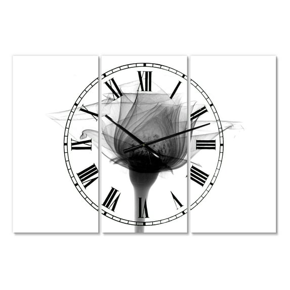Designart 'Rose #10 X-Ray' Large Cottage Wall Clock
