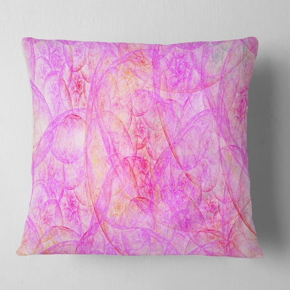 Designart Rose Fractal Dramatic Clouds - Abstract Throw Pillow - 16x16