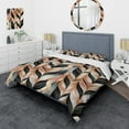 thumbnail image 1 of Designart "Rose Gold Damask Radiance" Marble Bedding Covert Set - Glam Bed Set With 1 Sham, 1 of 5