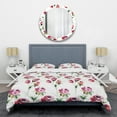 thumbnail image 1 of Designart 'Roses Flowers Pattern' Mid-Century Modern Duvet Cover Set, 1 of 4