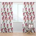 thumbnail image 1 of Designart 'Roses Flowers Pattern On White' Mid-Century Modern Blackout Curtain Panel, 1 of 4