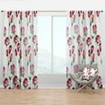 thumbnail image 1 of Designart 'Roses Flowers Pattern On White' Mid-Century Modern Curtain Panel, 1 of 4